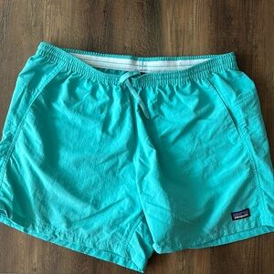 Patagonia Barely Baggies Blue Shorts Womens Large